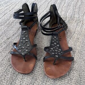 Mudd Black Sandals with Silver Studs